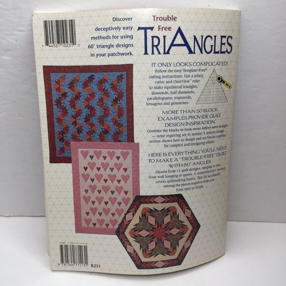 Vintage 1995 Patchwork Place Trouble Free Triangles Gayle Bong 11 Quilt Patterns - Picture 12 of 15